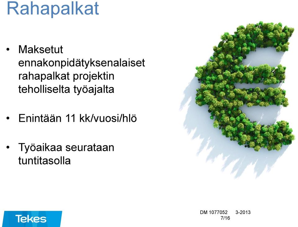 projektin teholliselta työajalta