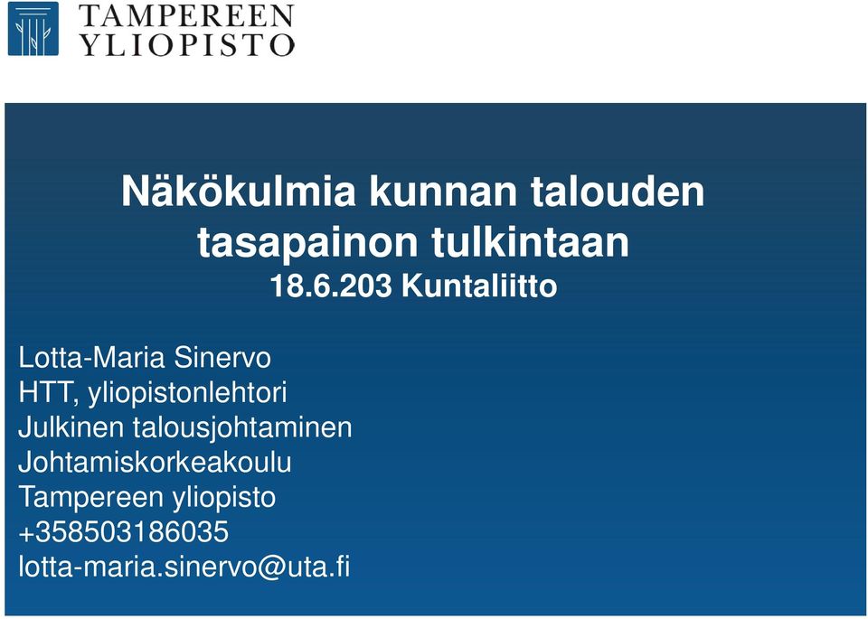 yliopistonlehtori Julkinen talousjohtaminen