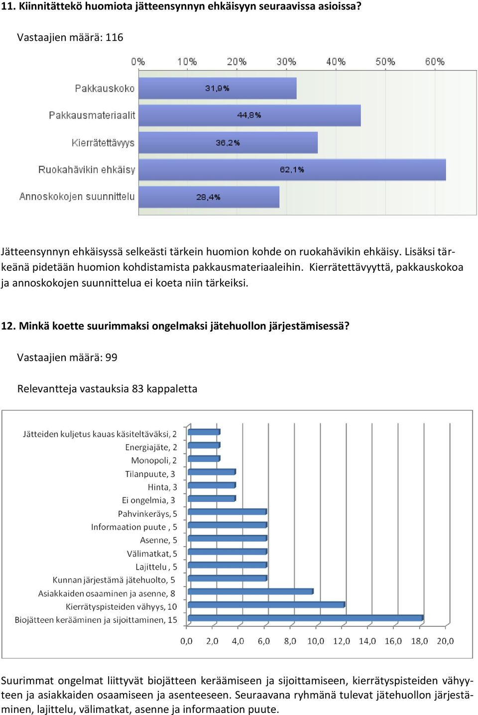 Minkä koette suurimmaksi ongelmaksi jätehuollon järjestämisessä?