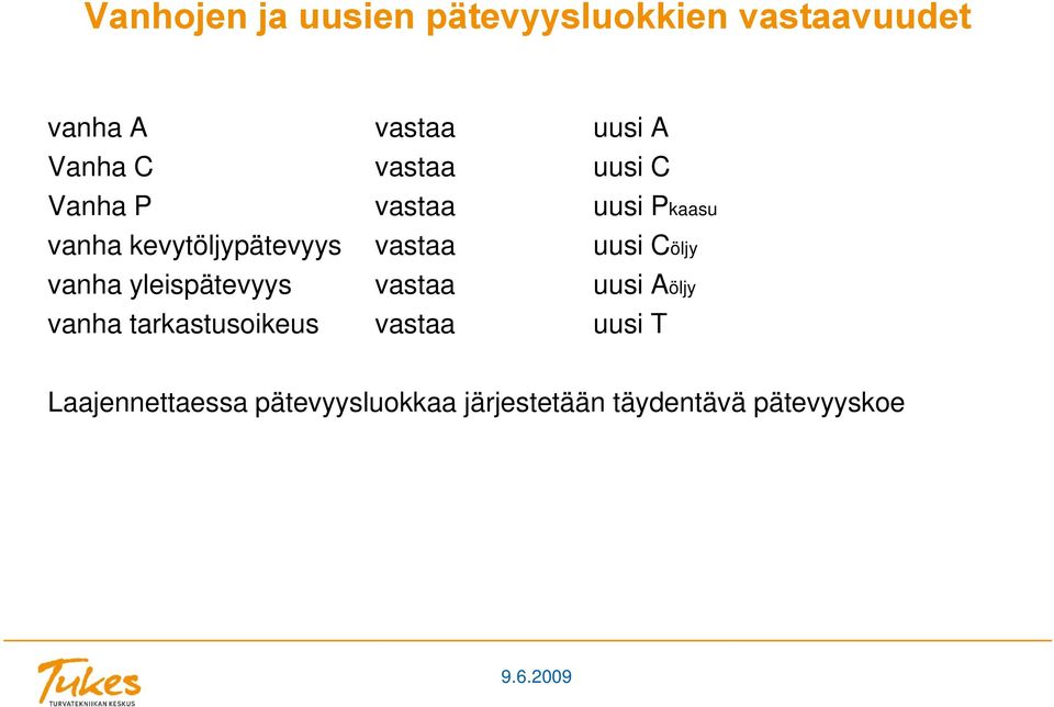 vastaa uusi Cöljy vanha yleispätevyys vastaa uusi Aöljy vanha