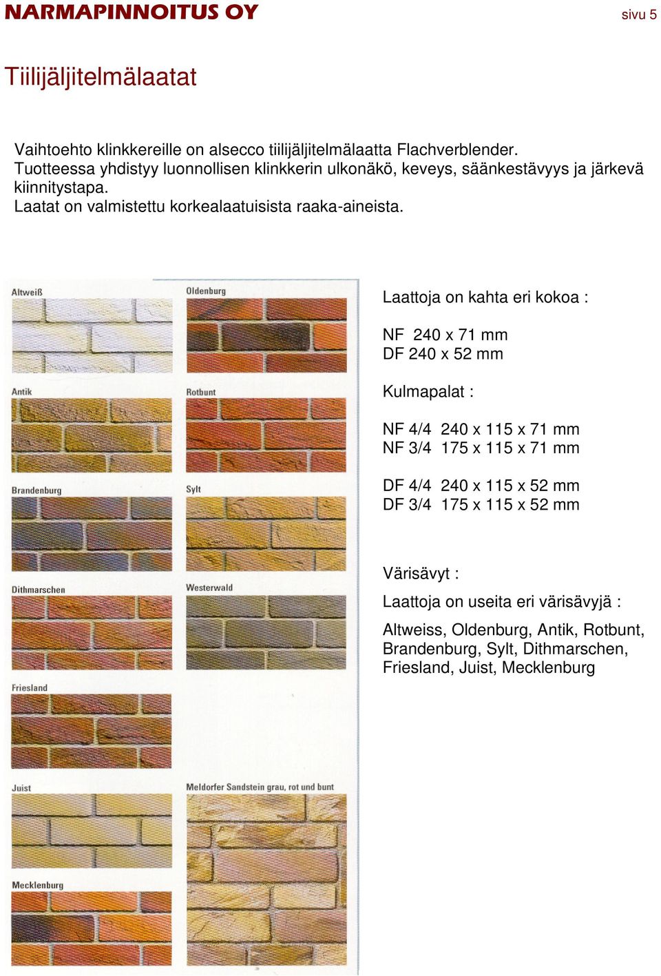 Laatat on valmistettu korkealaatuisista raaka-aineista.