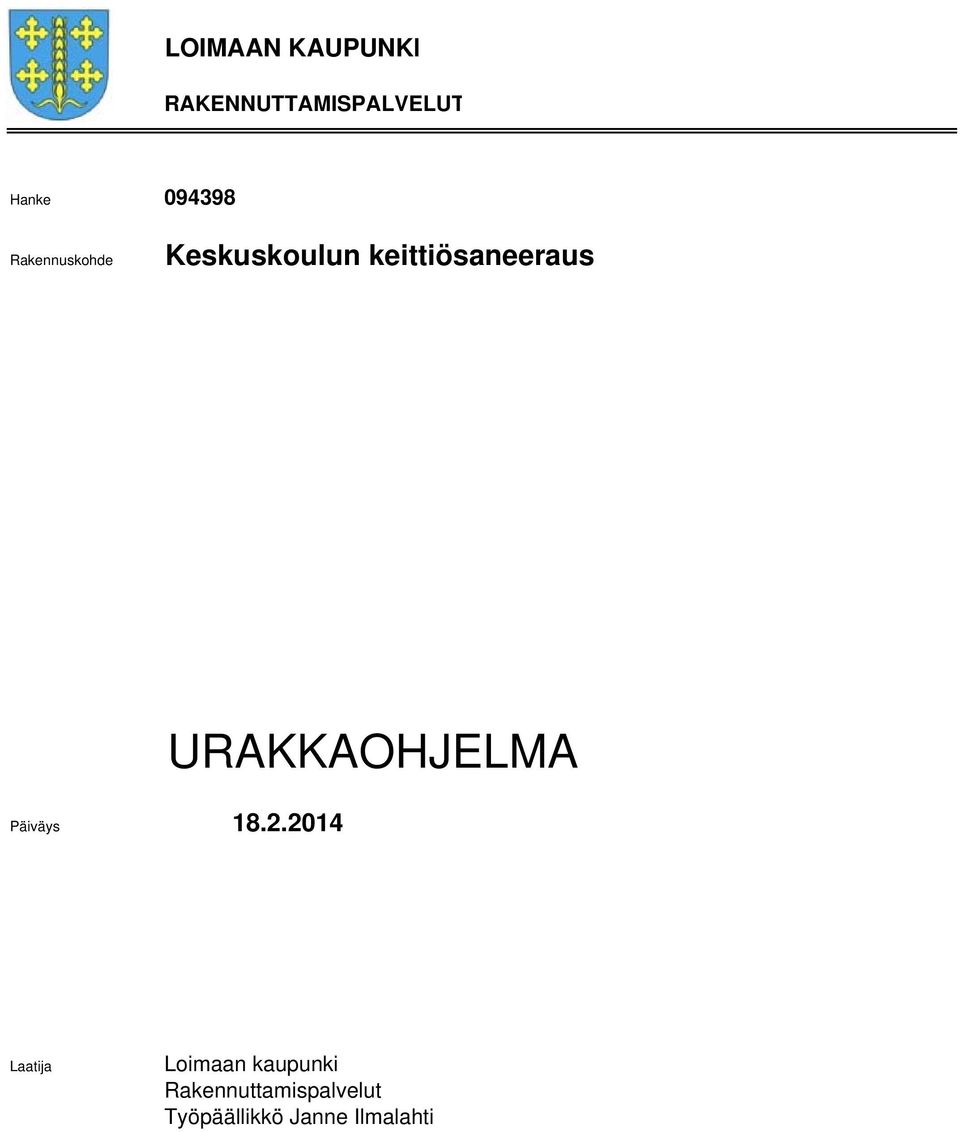 URAKKAOHJELMA Päiväys 18.2.