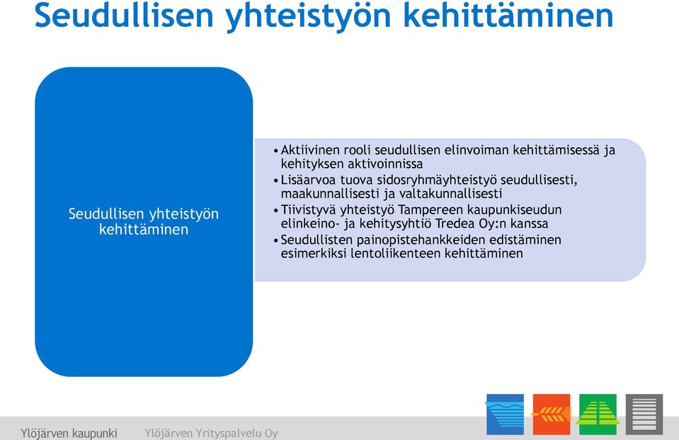 maakunnallisesti ja valtakunnallisesti Tiivistyvä yhteistyö Tampereen kaupunkiseudun elinkeino-