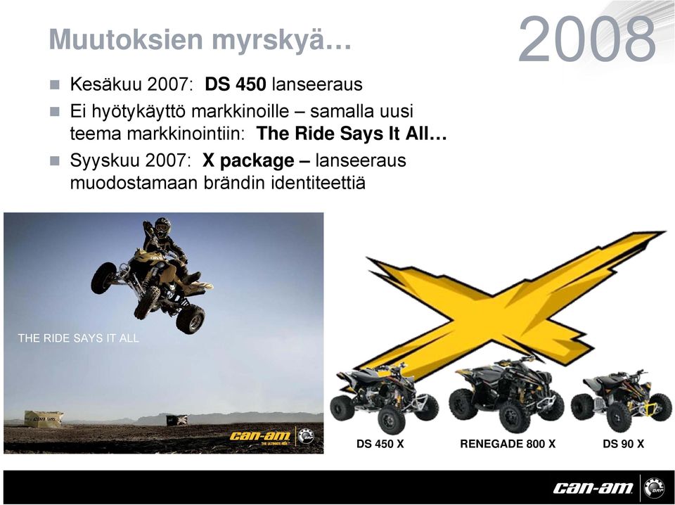 Ride Says It All Syyskuu 2007: X package lanseeraus muodostamaan
