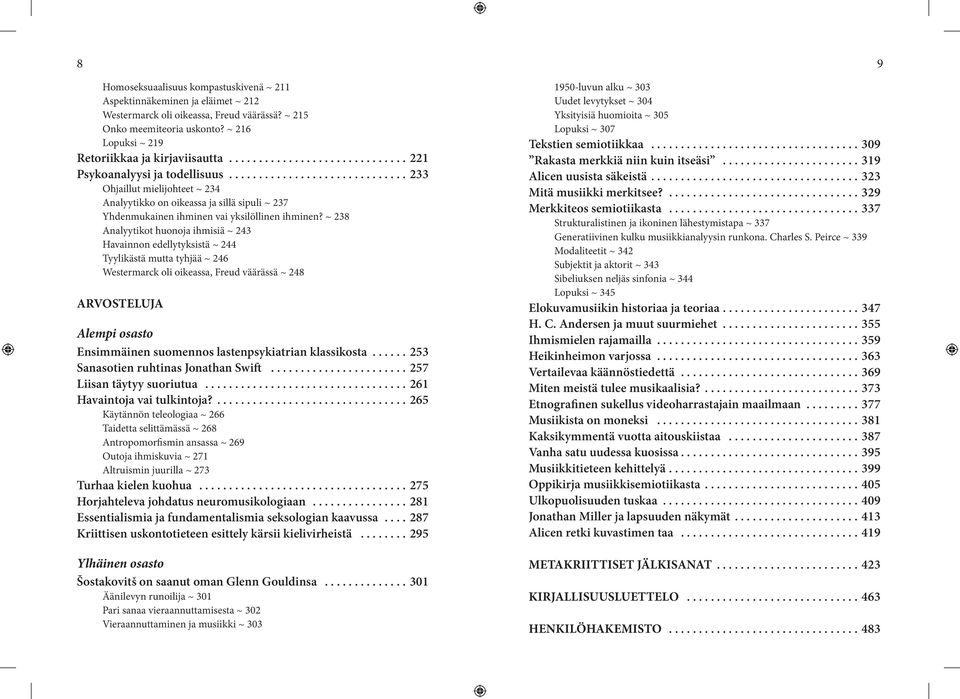 ............................. 233 Ohjaillut mielijohteet ~ 234 Analyytikko on oikeassa ja sillä sipuli ~ 237 Yhdenmukainen ihminen vai yksilöllinen ihminen?