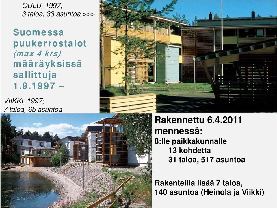 1997 VIIKKI, 1997; 7 taloa, 65 asuntoa Rakennettu 6.4.