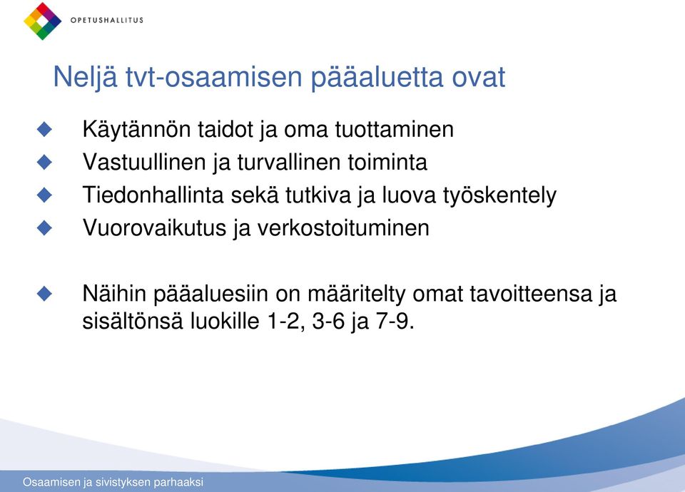 tutkiva ja luova työskentely Vuorovaikutus ja verkostoituminen Näihin