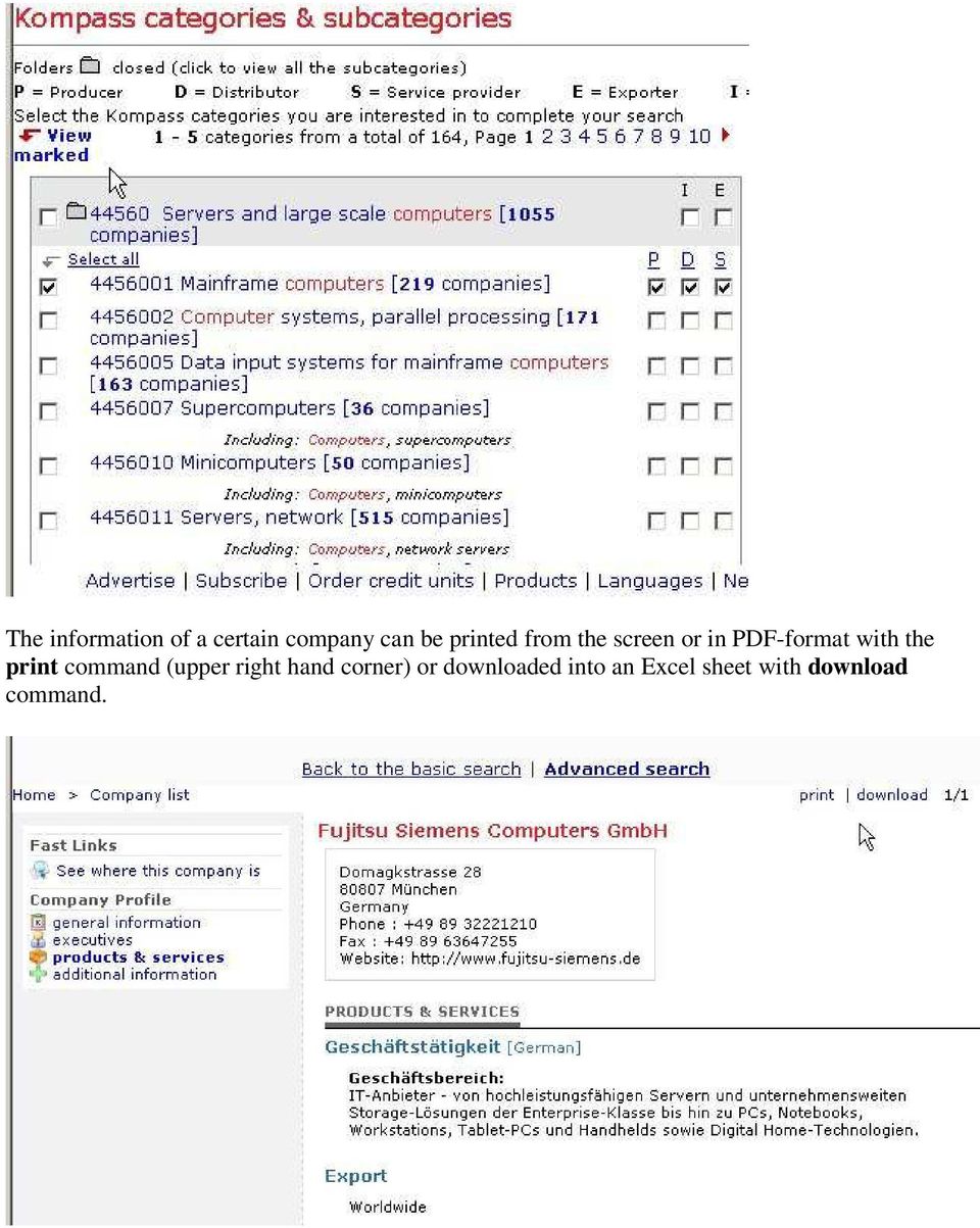 the print command (upper right hand corner) or