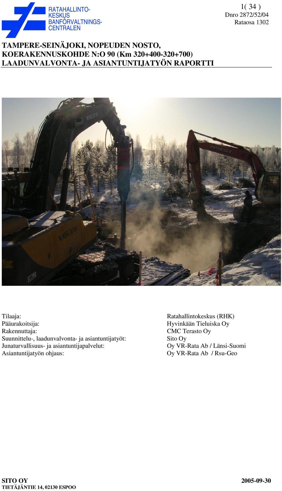 asiantuntijapalvelut: Asiantuntijatyön ohjaus: Ratahallintokeskus (RHK)