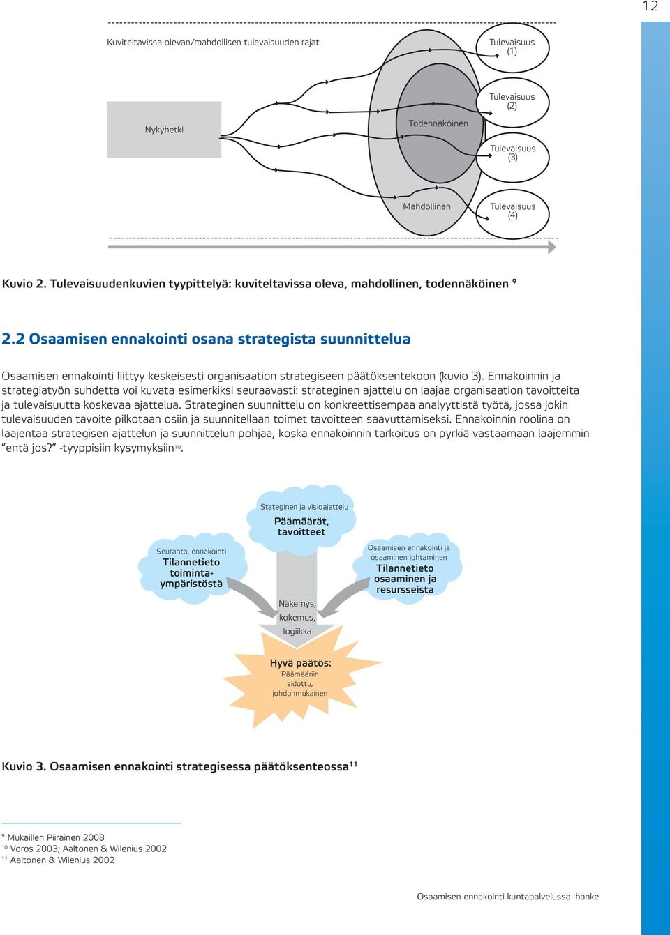 2 Osaamisen ennakointi osana strategista suunnittelua Osaamisen ennakointi liittyy keskeisesti organisaation strategiseen päätöksentekoon (kuvio 3).