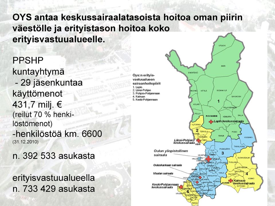 PPSHP kuntayhtymä - 29 jäsenkuntaa käyttömenot 431,7 milj.