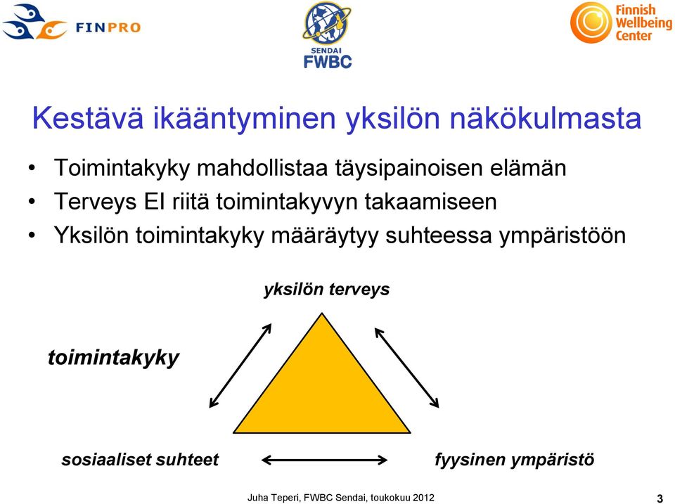 toimintakyky määräytyy suhteessa ympäristöön yksilön terveys toimintakyky