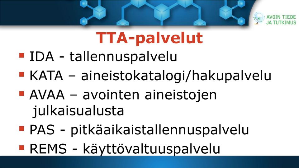 aineistojen julkaisualusta PAS -