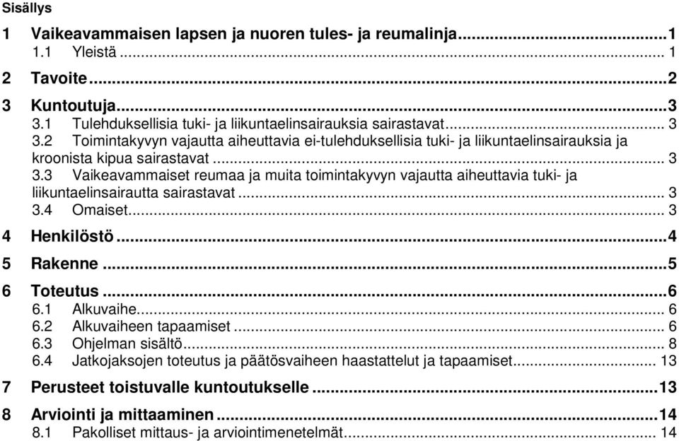 .. 3 3.4 Omaiset... 3 4 Henkilöstö... 4 5 Rakenne... 5 6 Toteutus... 6 6.1 Alkuvaihe... 6 6.2 Alkuvaiheen tapaamiset... 6 6.3 Ohjelman sisältö... 8 6.