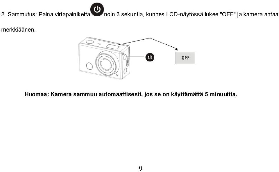 kamera antaa merkkiäänen.