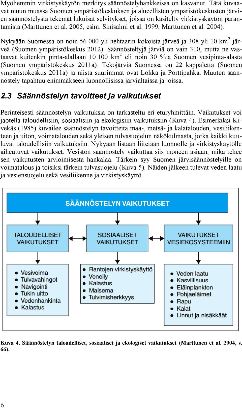 et al. 2005, esim. Sinisalmi et al. 1999, Marttunen et al. 2004). Nykyään Suomessa on noin 56 000 yli hehtaarin kokoista järveä ja 308 yli 10 km 2 järveä (Suomen ympäristökeskus 2012).