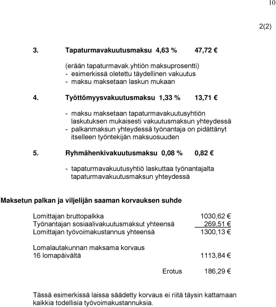 työntekijän maksuosuuden 5.