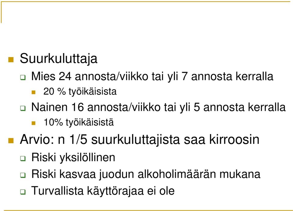 työikäisistä Arvio: n 1/5 suurkuluttajista saa kirroosin Riski