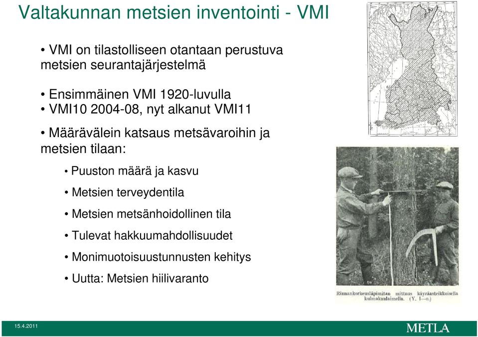 katsaus metsävaroihin ja metsien tilaan: Puuston määrä ja kasvu Metsien terveydentila Metsien