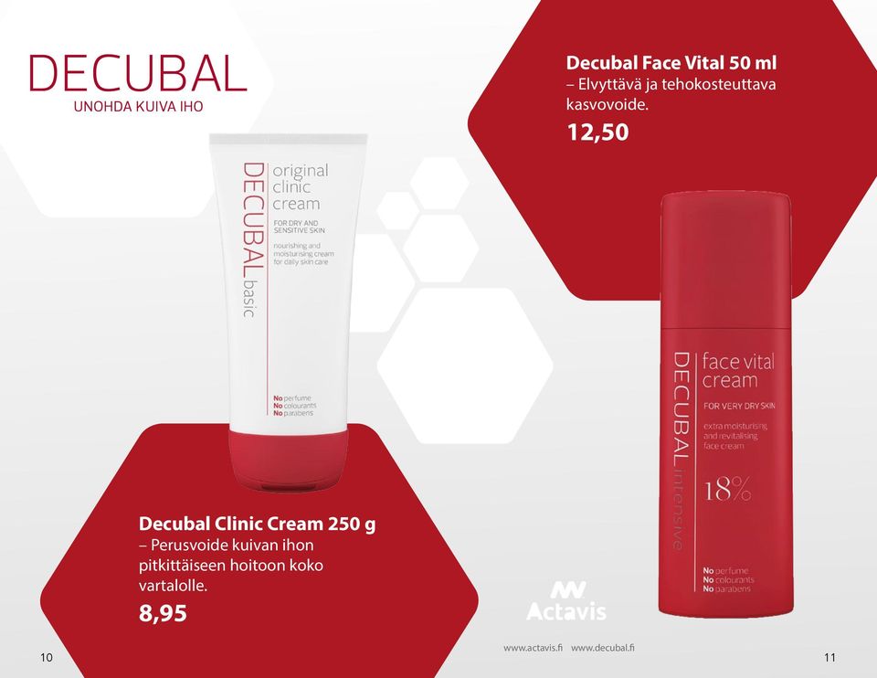 12,50 Decubal Clinic Cream 250 g Perusvoide kuivan