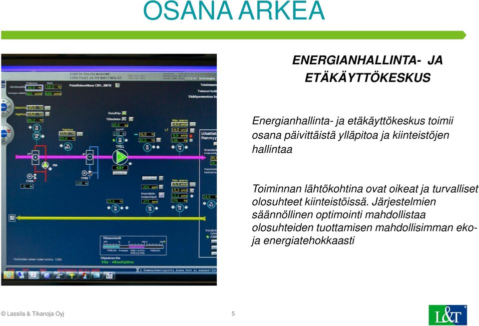 oikeat ja turvalliset olosuhteet kiinteistöissä.