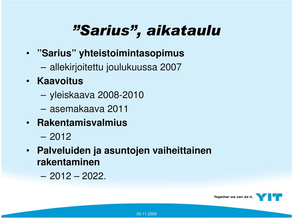 asemakaava 2011 Rakentamisvalmius 2012