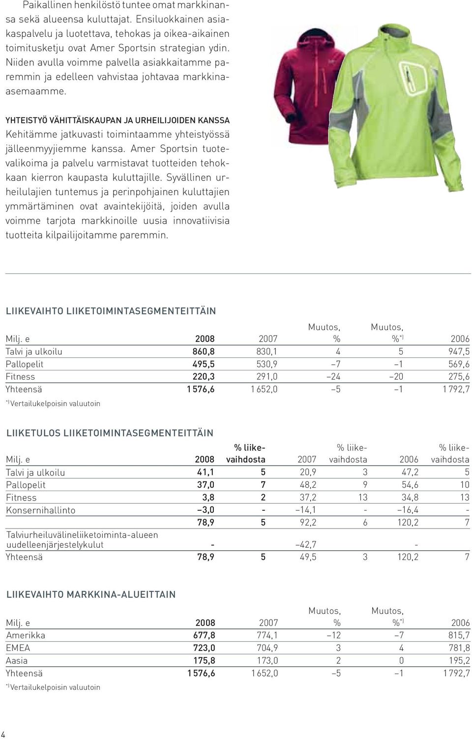 YHTEISTYÖ VÄHITTÄISKAUPAN JA URHEILIJOIDEN KANSSA Kehitämme jatkuvasti toimintaamme yhteistyössä jälleenmyyjiemme kanssa.