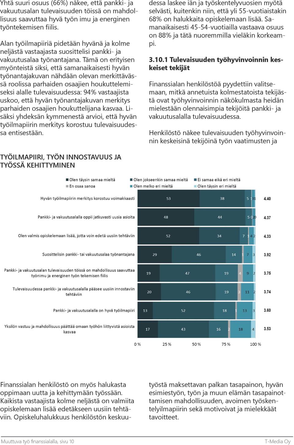 Tämä on erityisen myönteistä siksi, että samanaikaisesti hyvän työnantajakuvan nähdään olevan merkittävässä roolissa parhaiden osaajien houkuttelemiseksi alalle tulevaisuudessa: 94% vastaajista