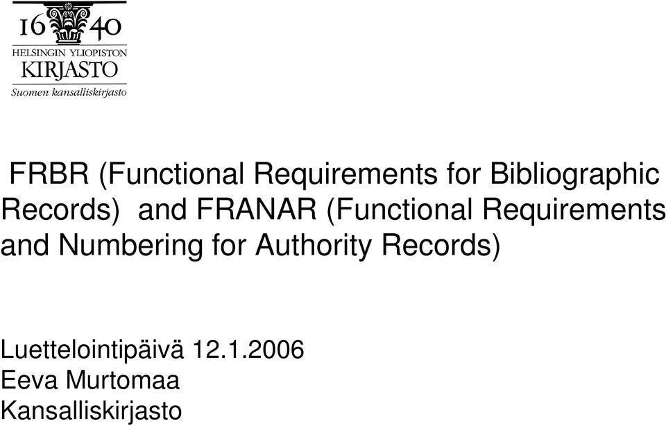 and Numbering for Authority Records)