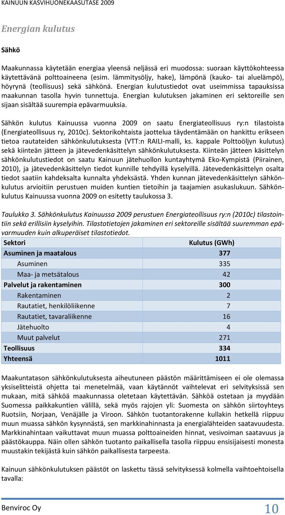 Energian kulutuksen jakaminen eri sektoreille sen sijaan sisältää suurempia epävarmuuksia.