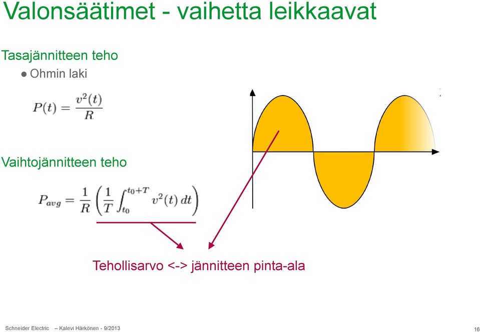 Ohmin laki Vaihtojännitteen teho