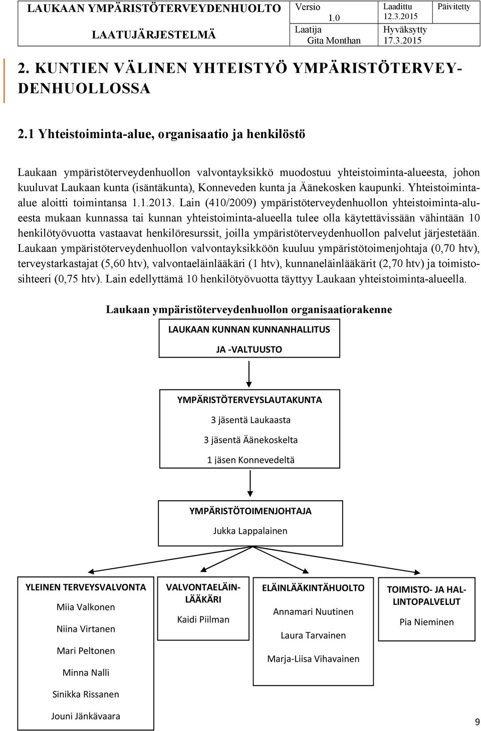 Äänekosken kaupunki. Yhteistoimintaalue aloitti toimintansa 1.1.2013.
