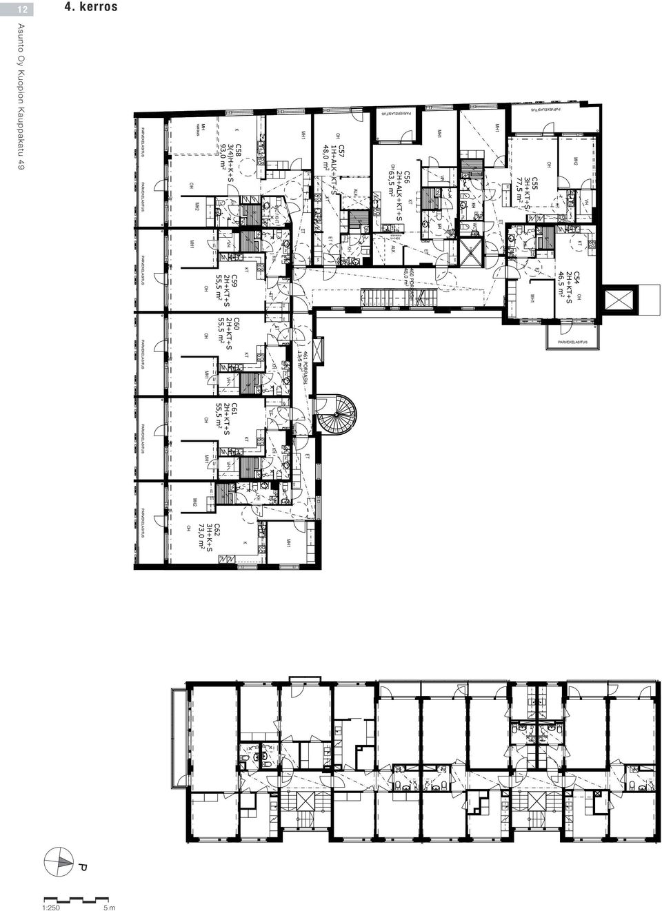 C56 2H+AL++ 63, 2 A 9x8 alareuna h=1400 AL. 460 ORRAH 48,0 m 2 HII A A C54 2H++ 46, 2 OONAI ERROALA 710,0 m 2 461 ORRAH 13, 2 C55 3H++ 77, 2 4.