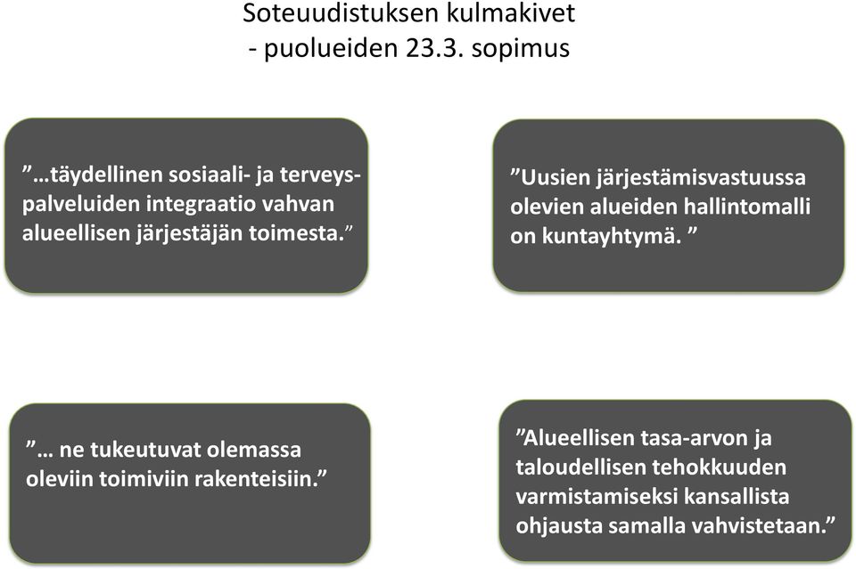 toimesta. Uusien järjestämisvastuussa olevien alueiden hallintomalli on kuntayhtymä.