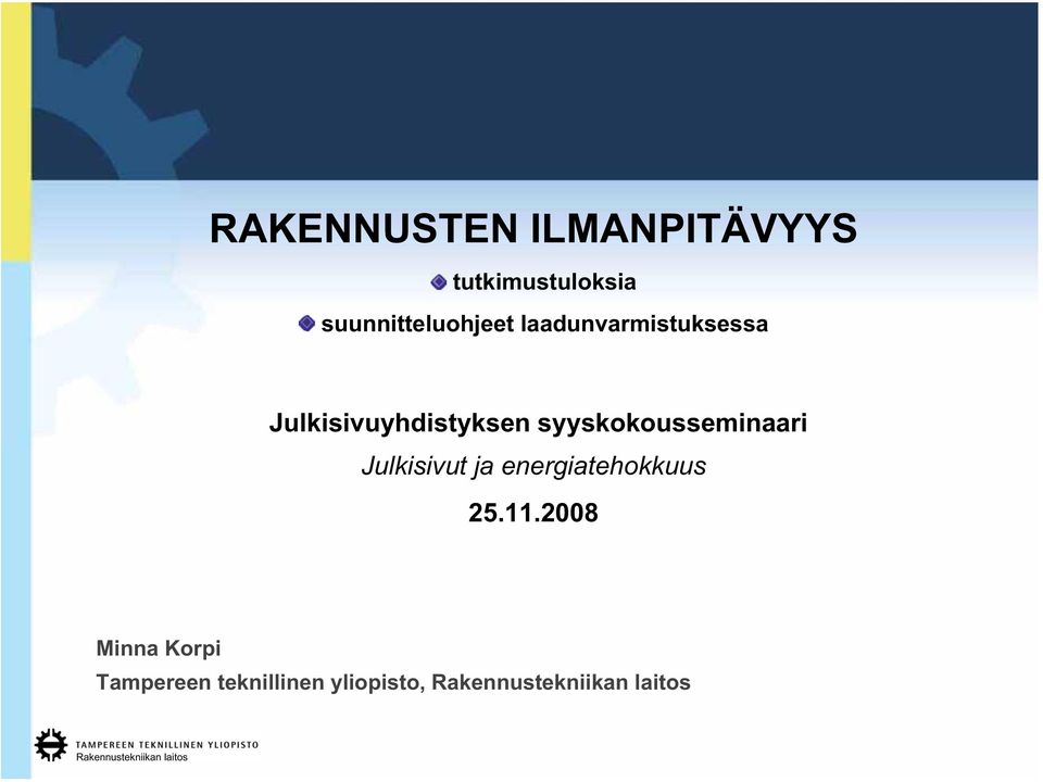Julkisivut ja energiatehokkuus 25.11.