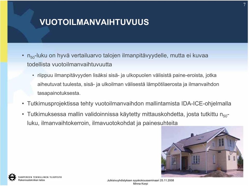 lämpötilaerosta ja ilmanvaihdon tasapainotuksesta.
