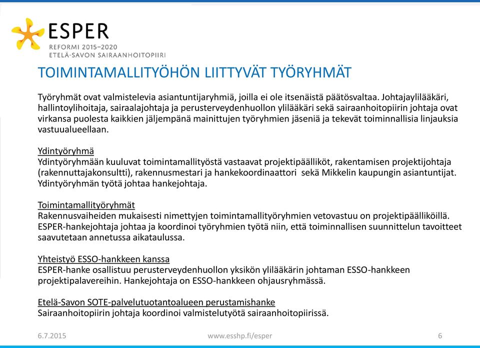 tekevät toiminnallisia linjauksia vastuualueellaan.
