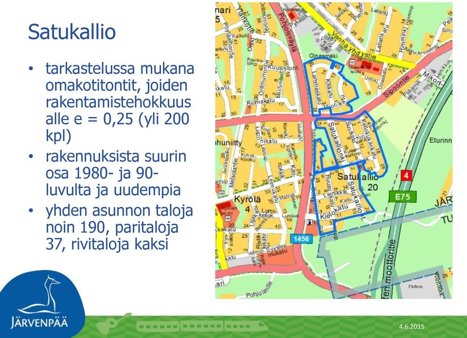 rakennuksista suurin osa 1980- ja 90- luvulta ja