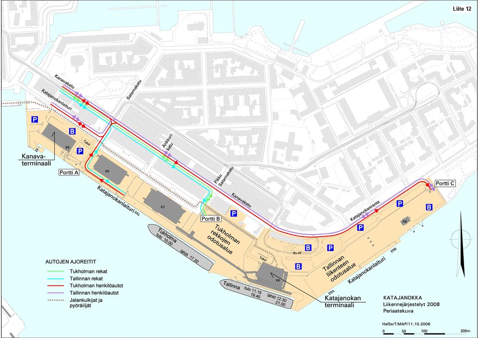 Tallinnan henkil autot Jalankulkijat ja py r ilij t Katajanokan terminaali