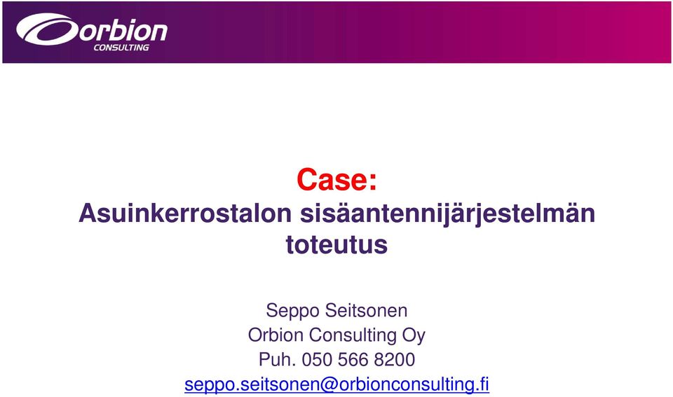 Seppo Seitsonen Orbion Consulting Oy