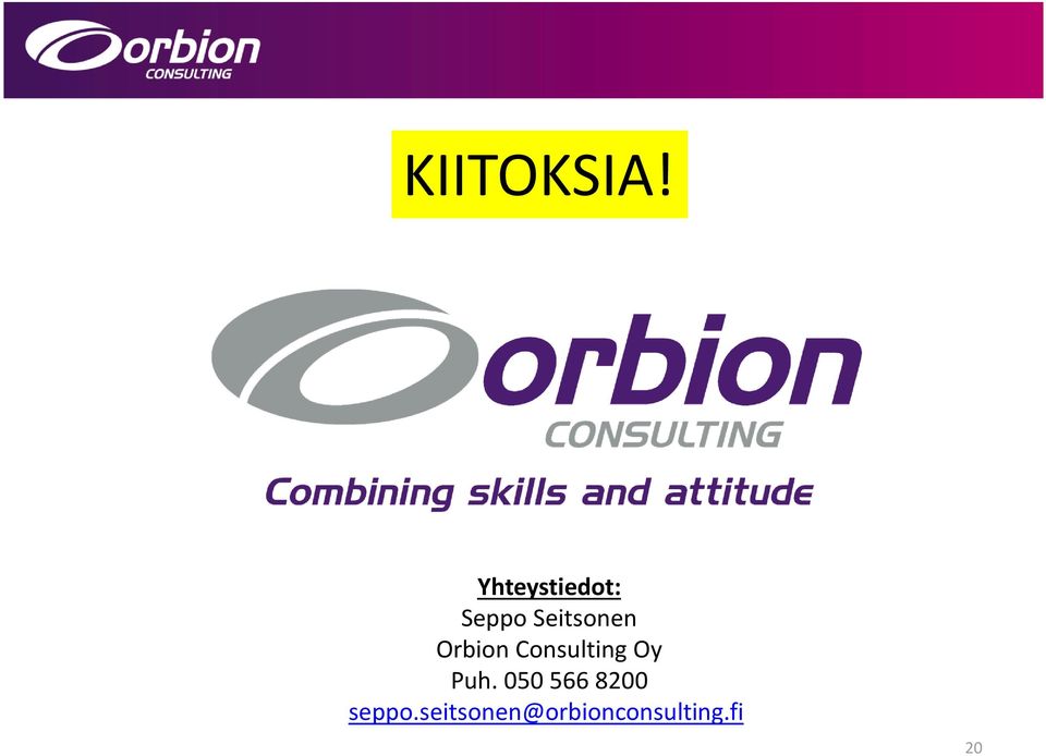 Orbion Consulting Oy Puh.