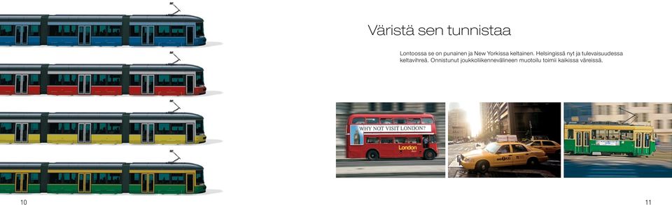Helsingissä nyt ja tulevaisuudessa keltavihreä.