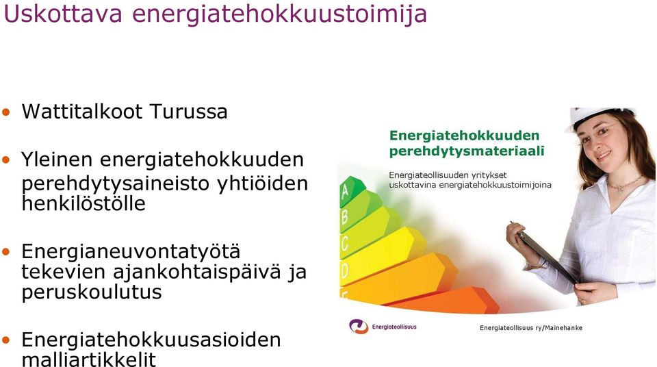 henkilöstölle Energianeuvontatyötä tekevien