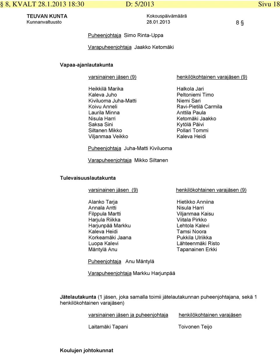Sivu 18 Kunnanvaltuusto 28.01.