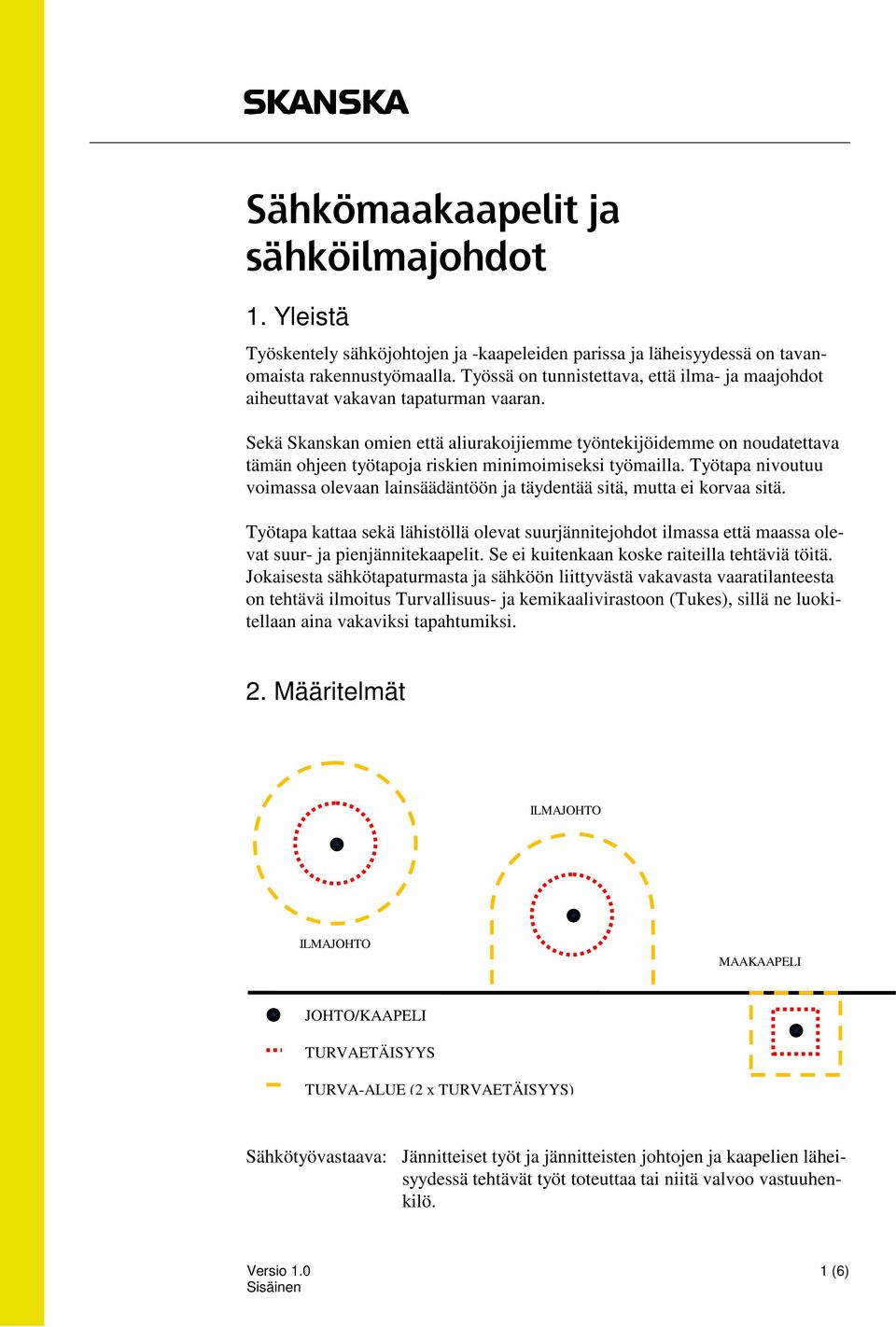 Sekä Skanskan omien että aliurakoijiemme työntekijöidemme on noudatettava tämän ohjeen työtapoja riskien minimoimiseksi työmailla.