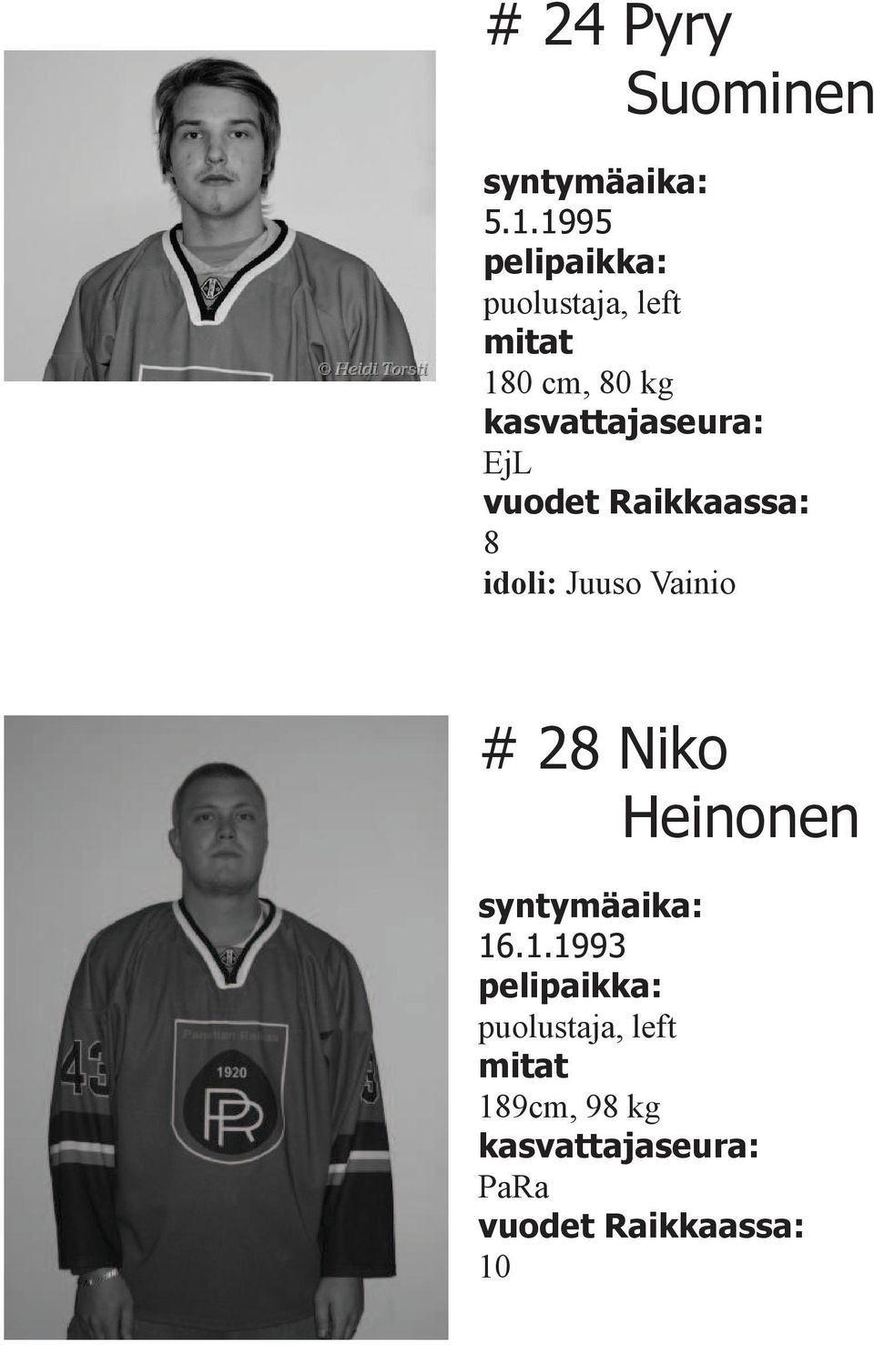EjL 8 idoli: Juuso Vainio # 28 Niko