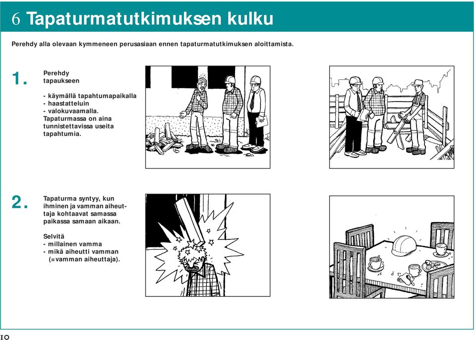 Tapaturmassa on aina tunnistettavissa useita tapahtumia. 2.