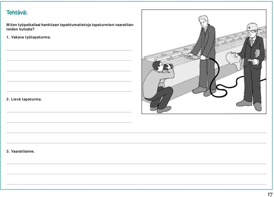 tapaturmien/vaaratilanteiden kulusta? 1.