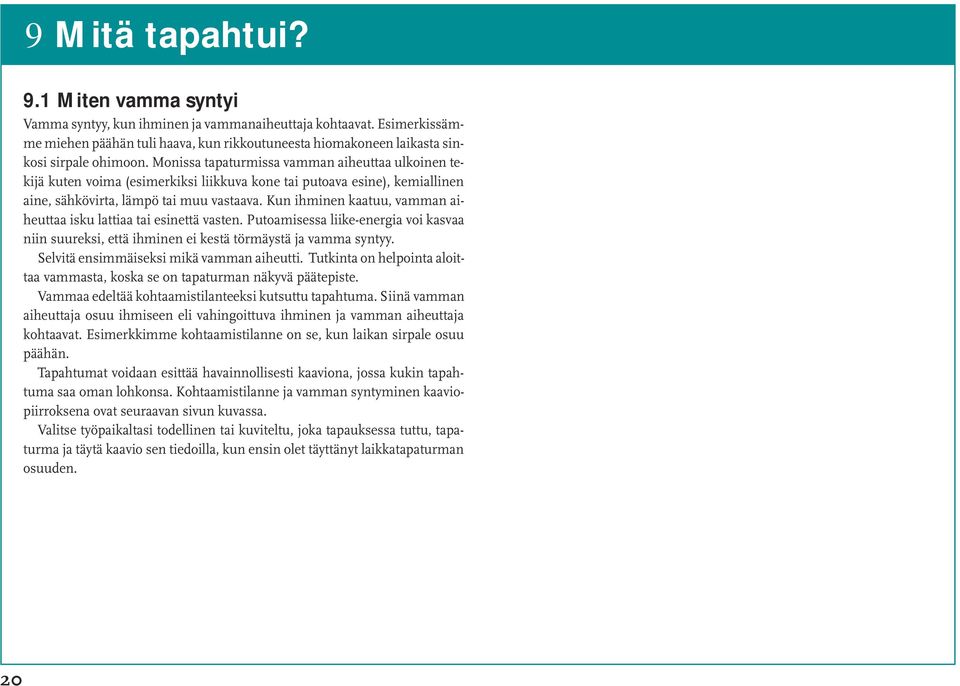 Monissa tapaturmissa vamman aiheuttaa ulkoinen tekijä kuten voima (esimerkiksi liikkuva kone tai putoava esine), kemiallinen aine, sähkövirta, lämpö tai muu vastaava.