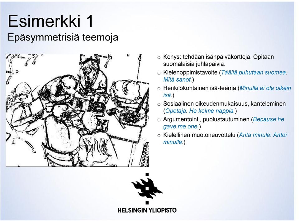 ) o Henkilökohtainen isä-teema (Minulla ei ole oikein isä.